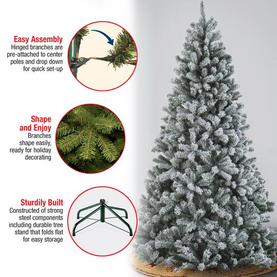 7.5ft. Unlit Snowy North Valley® Spruce Artificial Christmas Tree